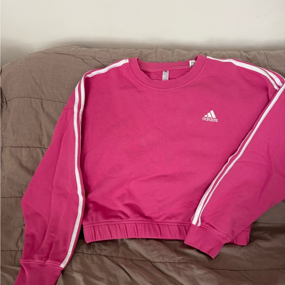 Adidas Pink Cropped Sweatshirt